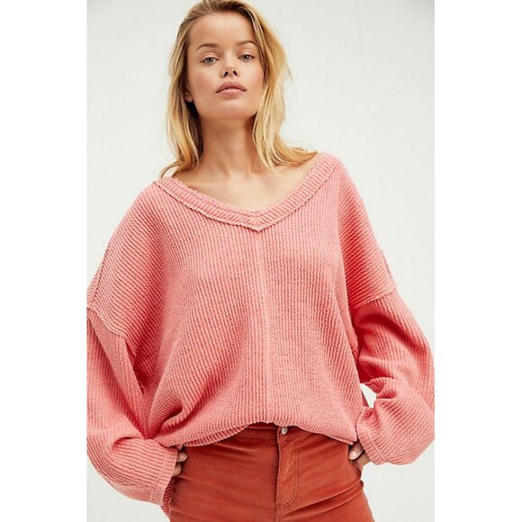 Free People Easy V Pullover Sweater - Picture 1 of 16